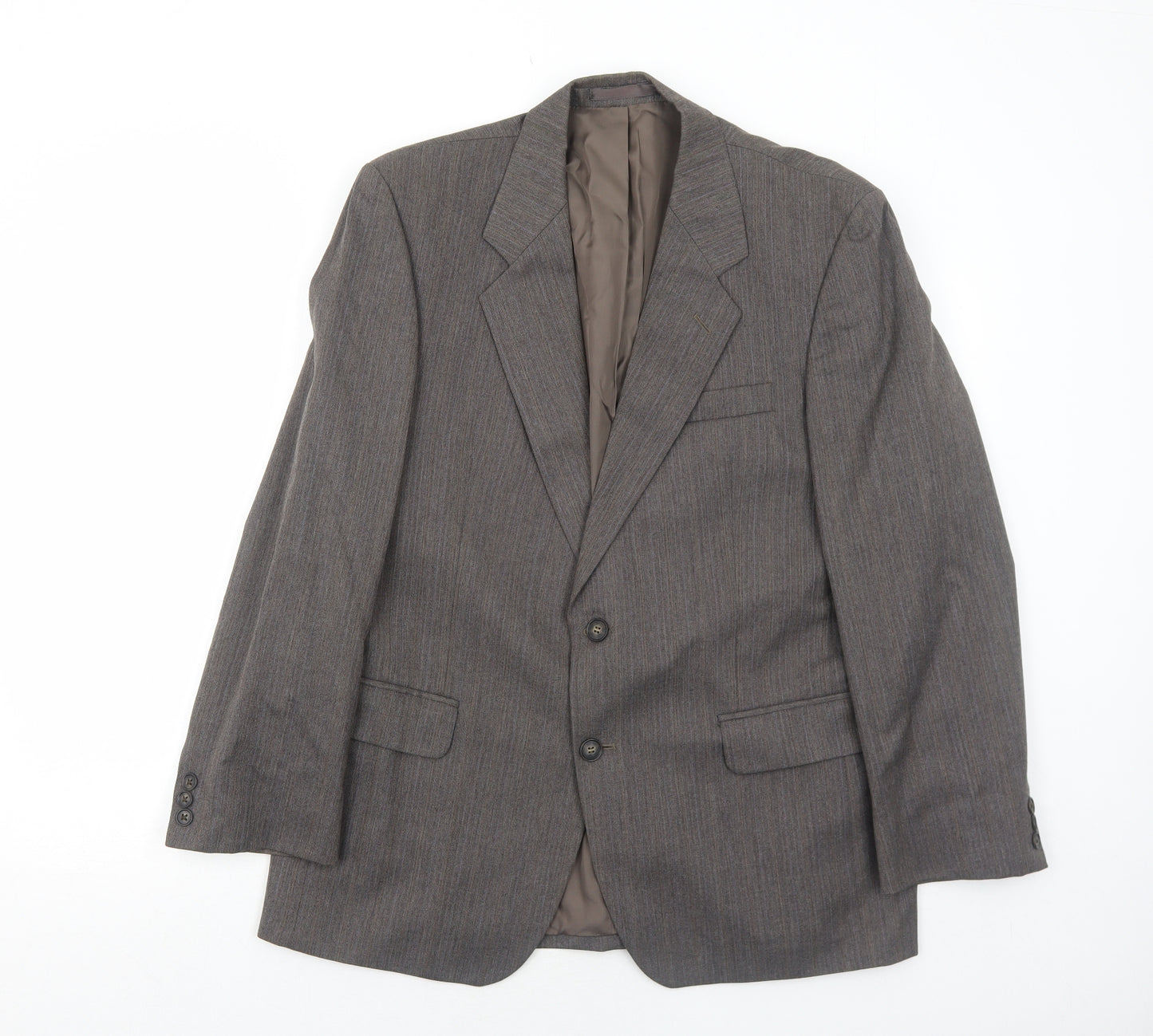 Marks and Spencer Mens Grey Striped Polyester Jacket Suit Jacket Size 40 Regular