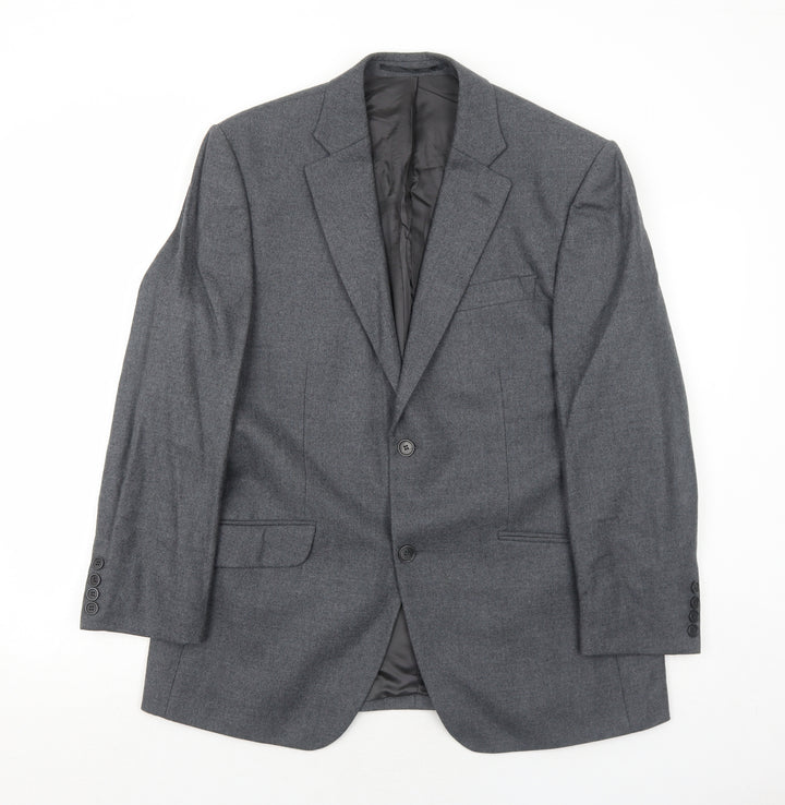 Hugo James Mens Grey Wool Jacket Suit Jacket Size 40 Regular