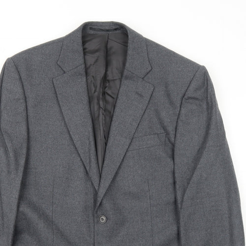 Hugo James Mens Grey Wool Jacket Suit Jacket Size 40 Regular