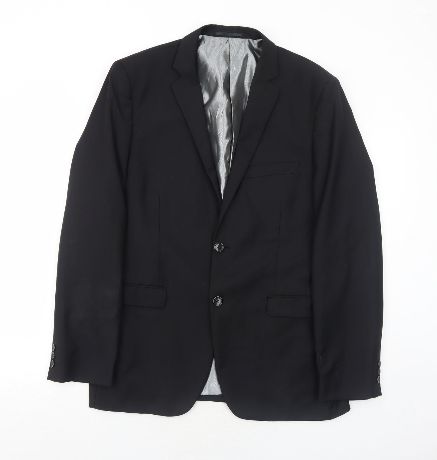 Goodsouls Mens Black Polyester Jacket Suit Jacket Size 40 Regular