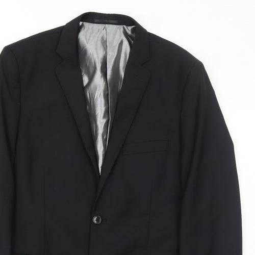 Goodsouls Mens Black Polyester Jacket Suit Jacket Size 40 Regular