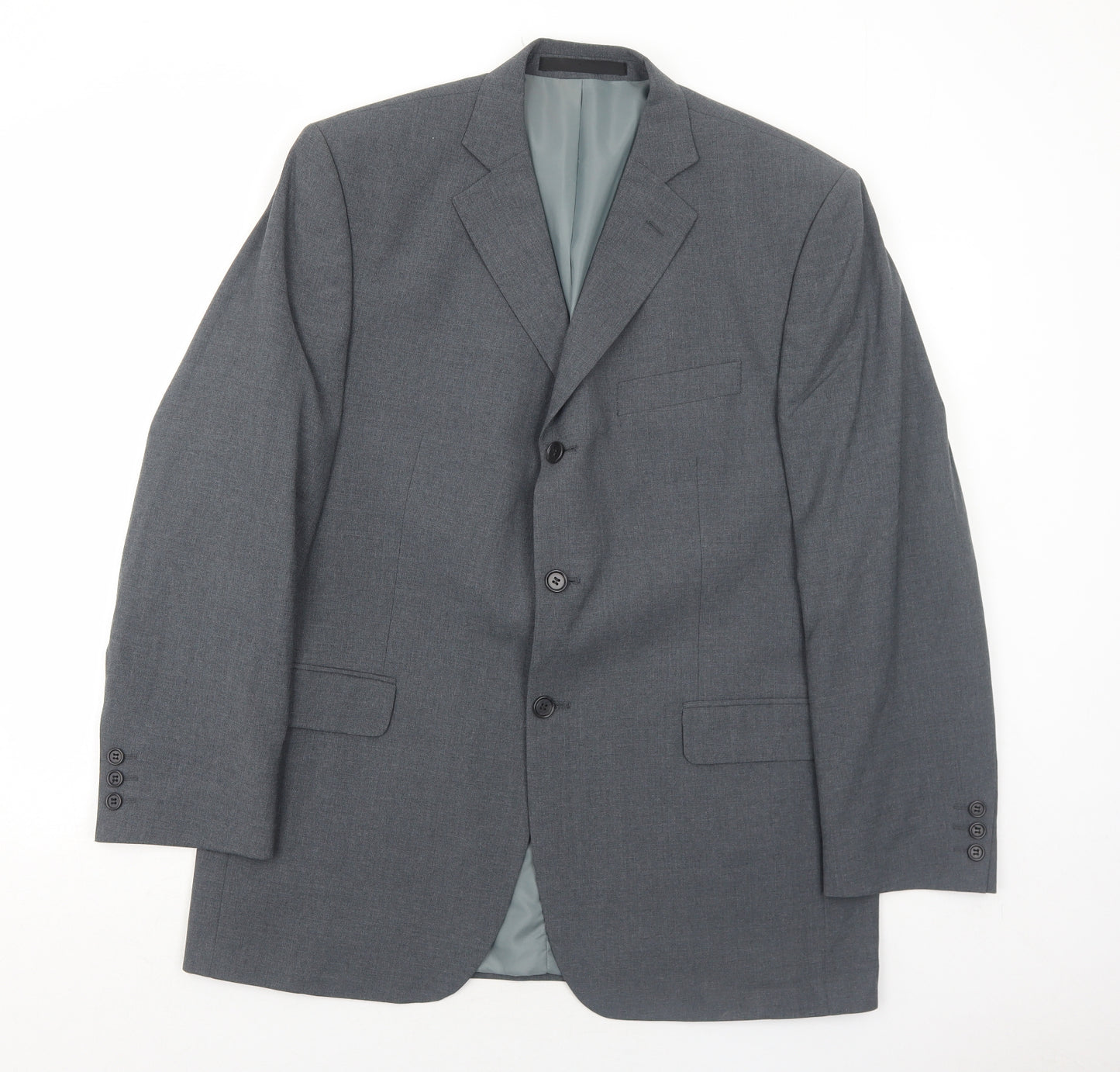 Marks and Spencer Mens Grey Polyester Jacket Suit Jacket Size 42 Regular
