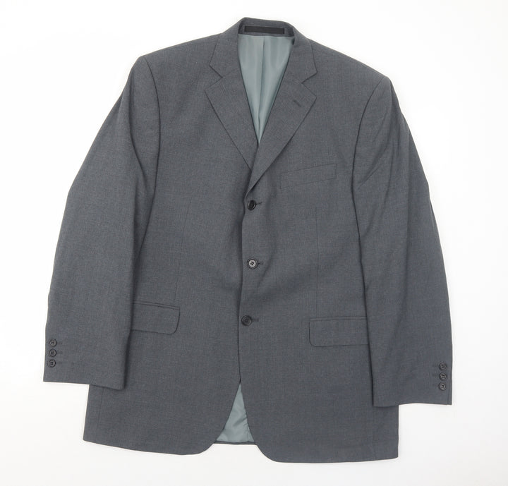 Marks and Spencer Mens Grey Polyester Jacket Suit Jacket Size 42 Regular