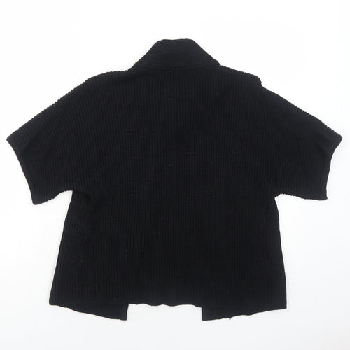 Faber Womens Black High Neck Wool Cardigan Jumper Size 10