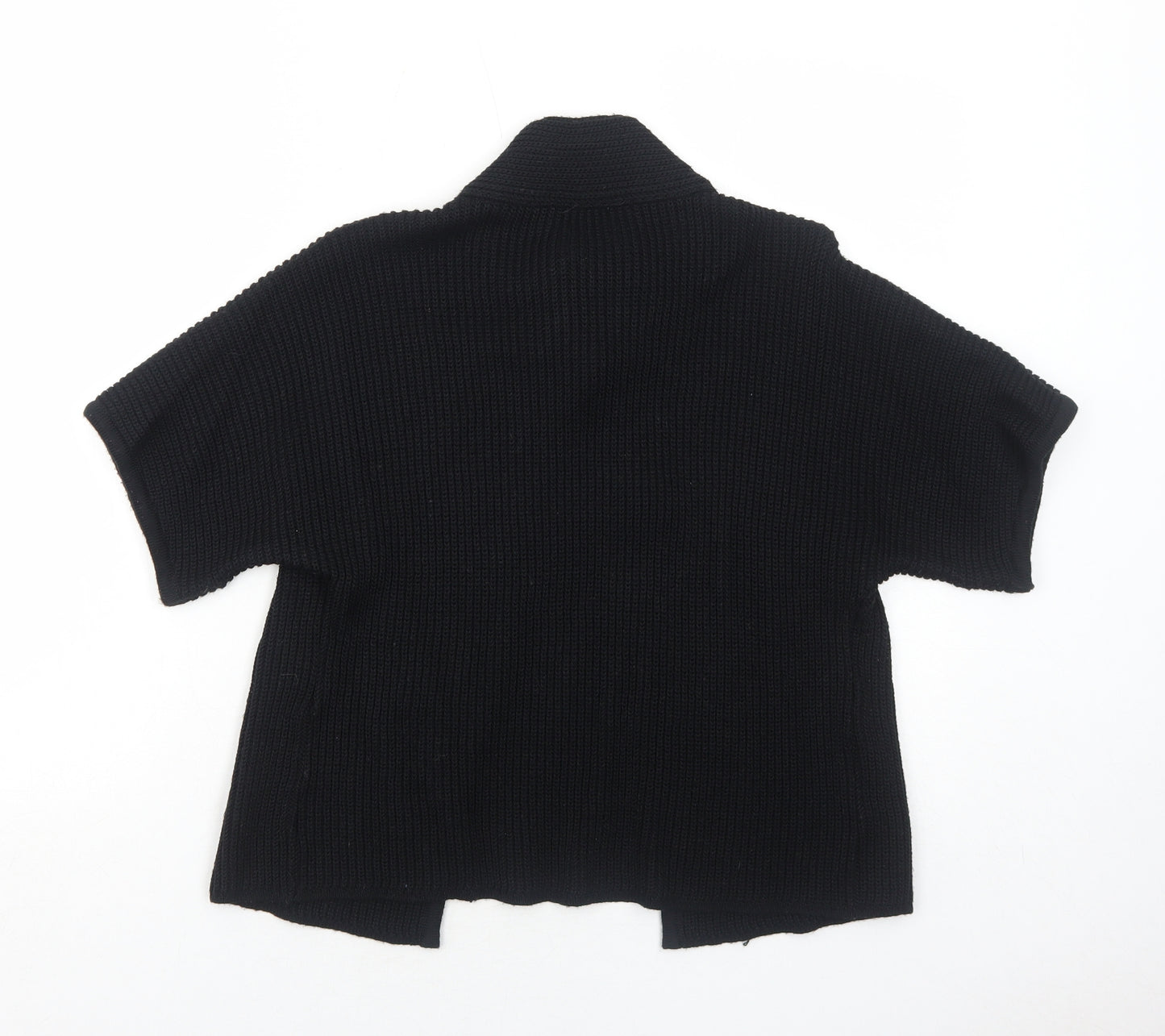 Faber Womens Black High Neck Wool Cardigan Jumper Size 10