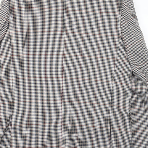 Berkertex Mens Grey Geometric Wool Jacket Suit Jacket Size 42 Regular