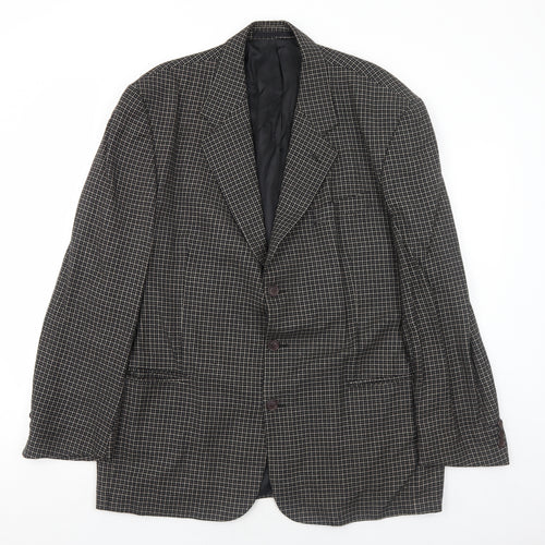 NEXT Mens Black Geometric Wool Jacket Suit Jacket Size 44 Regular