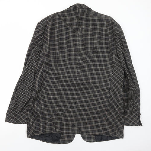 NEXT Mens Black Geometric Wool Jacket Suit Jacket Size 44 Regular
