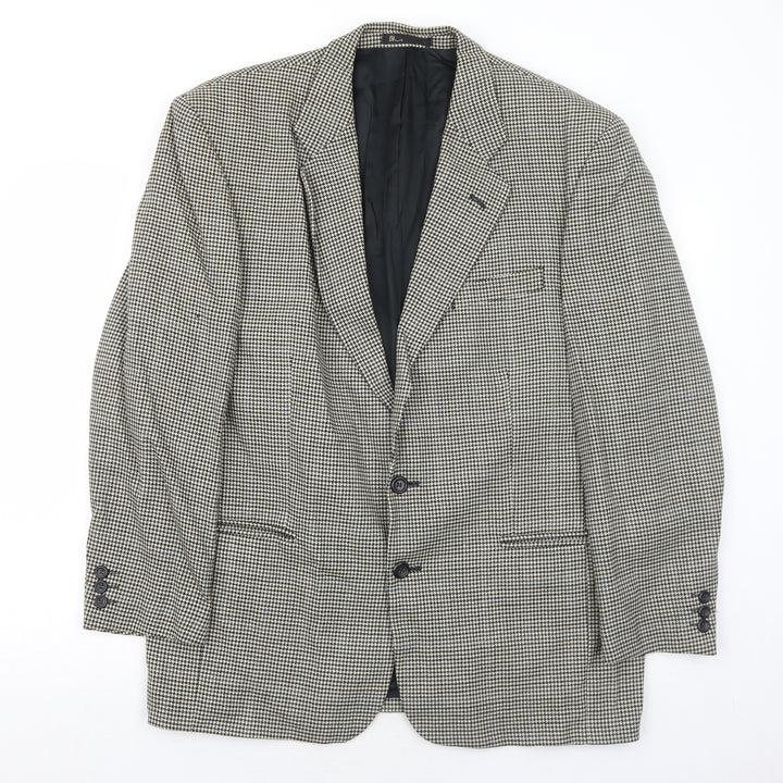 BHS Mens Ivory Geometric Wool Jacket Suit Jacket Size 42 Regular