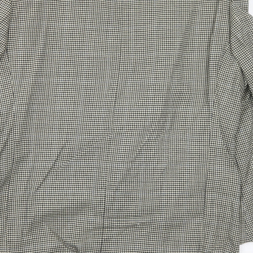 BHS Mens Ivory Geometric Wool Jacket Suit Jacket Size 42 Regular