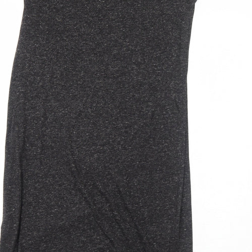 H&M Womens Grey Polyester T-Shirt Dress Size XS Round Neck Pullover