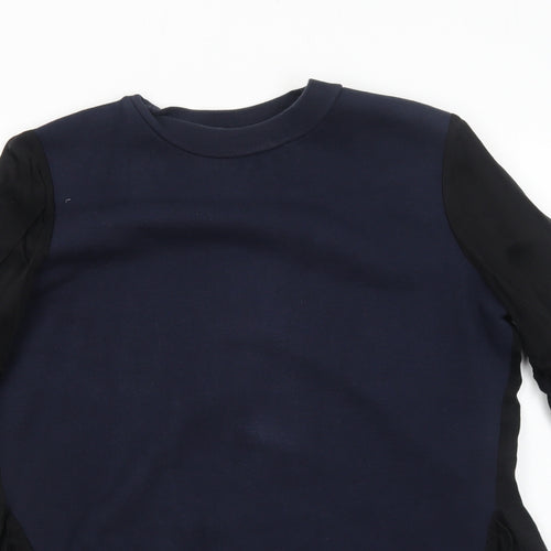 Zara Womens Blue Colourblock Polyester Pullover Sweatshirt Size M Pullover
