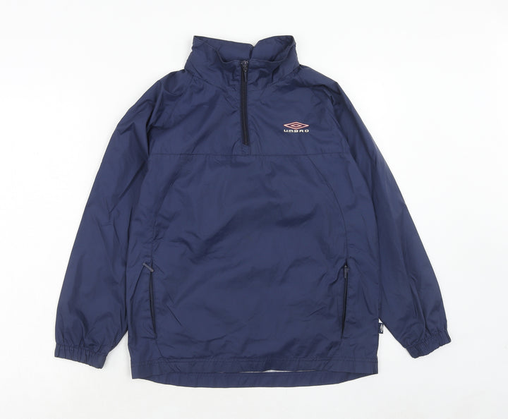 Umbro Boys Blue Anorak Jacket Size S Zip