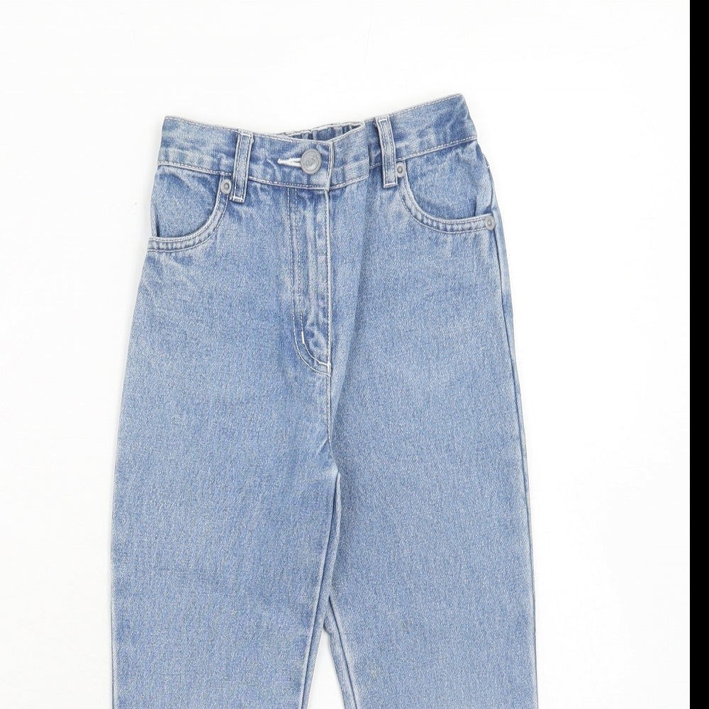 NEXT Girls Blue Cotton Straight Jeans Size 5 Years Regular Zip