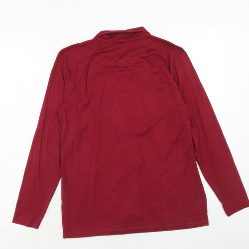 Zara Womens Red Viscose Basic Blouse Size L V-Neck