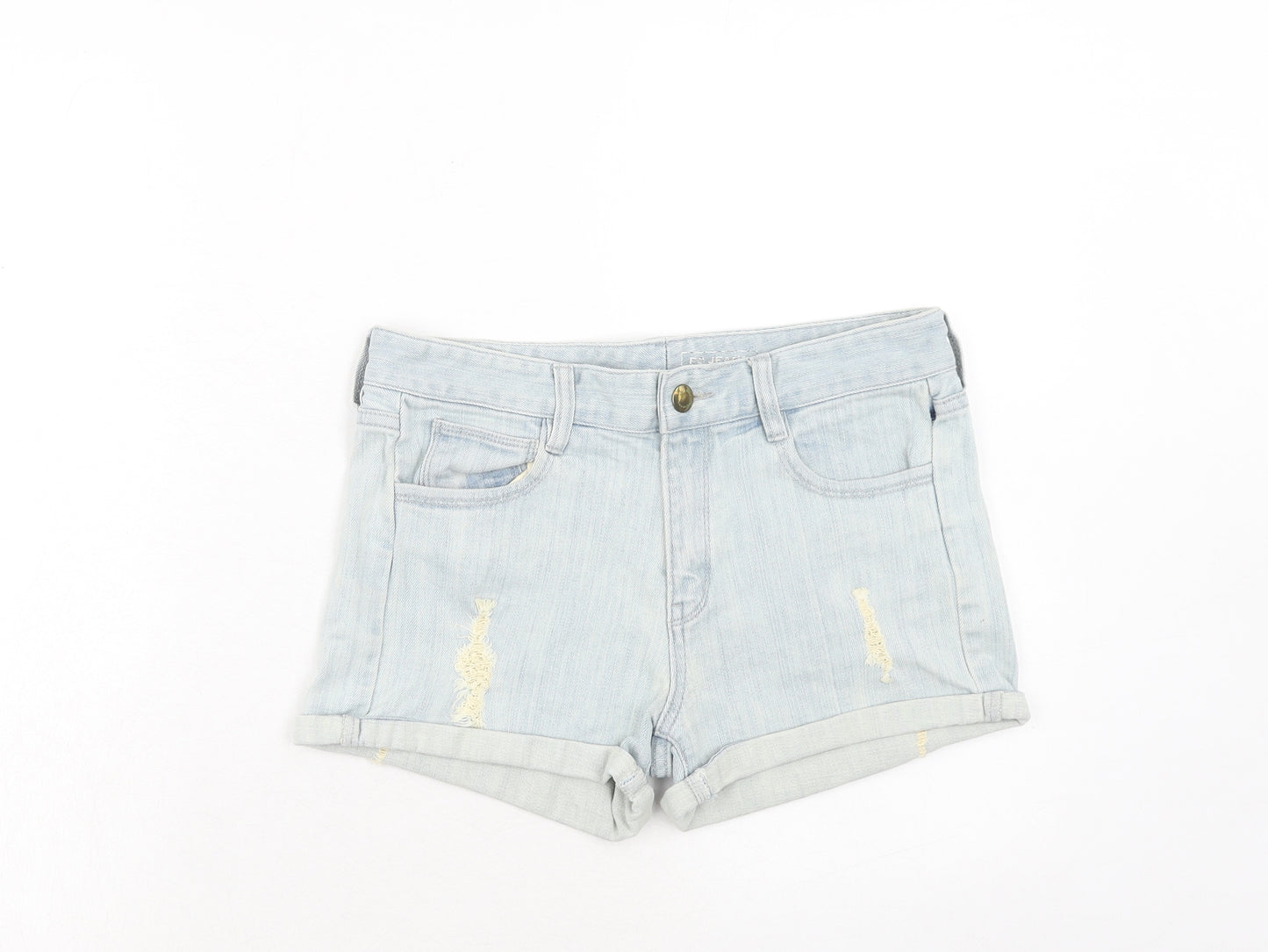 FC Jeans Womens Blue Cotton Hot Pants Shorts Size 30 in Regular Zip