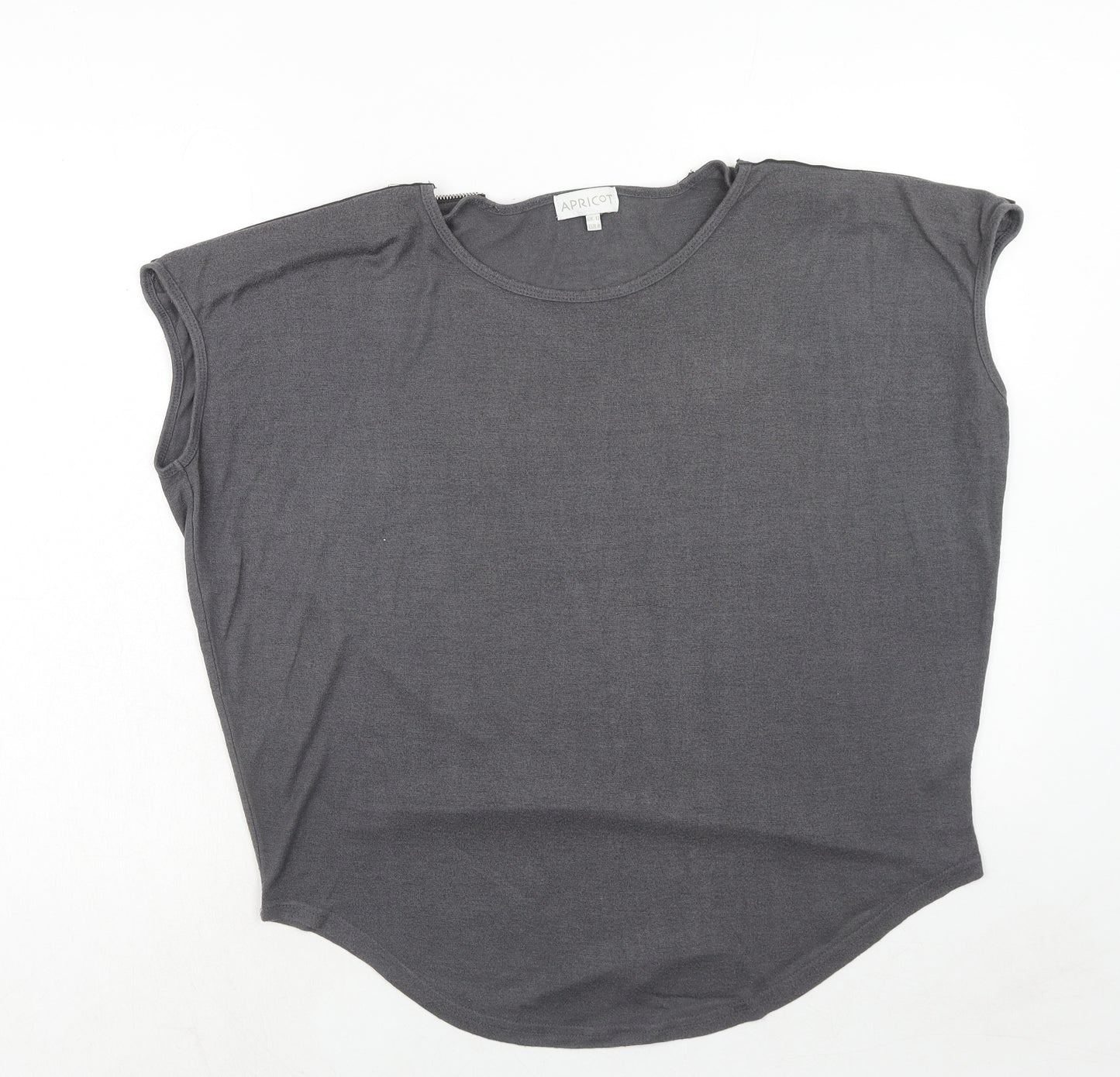 Apricot Womens Grey Polyester Basic T-Shirt Size 12 Round Neck