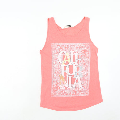 Miss Selfridge Womens Pink Polyester Basic Tank Size 10 Round Neck - California