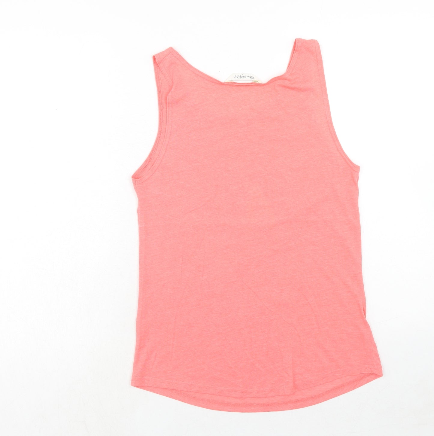 Miss Selfridge Womens Pink Polyester Basic Tank Size 10 Round Neck - California