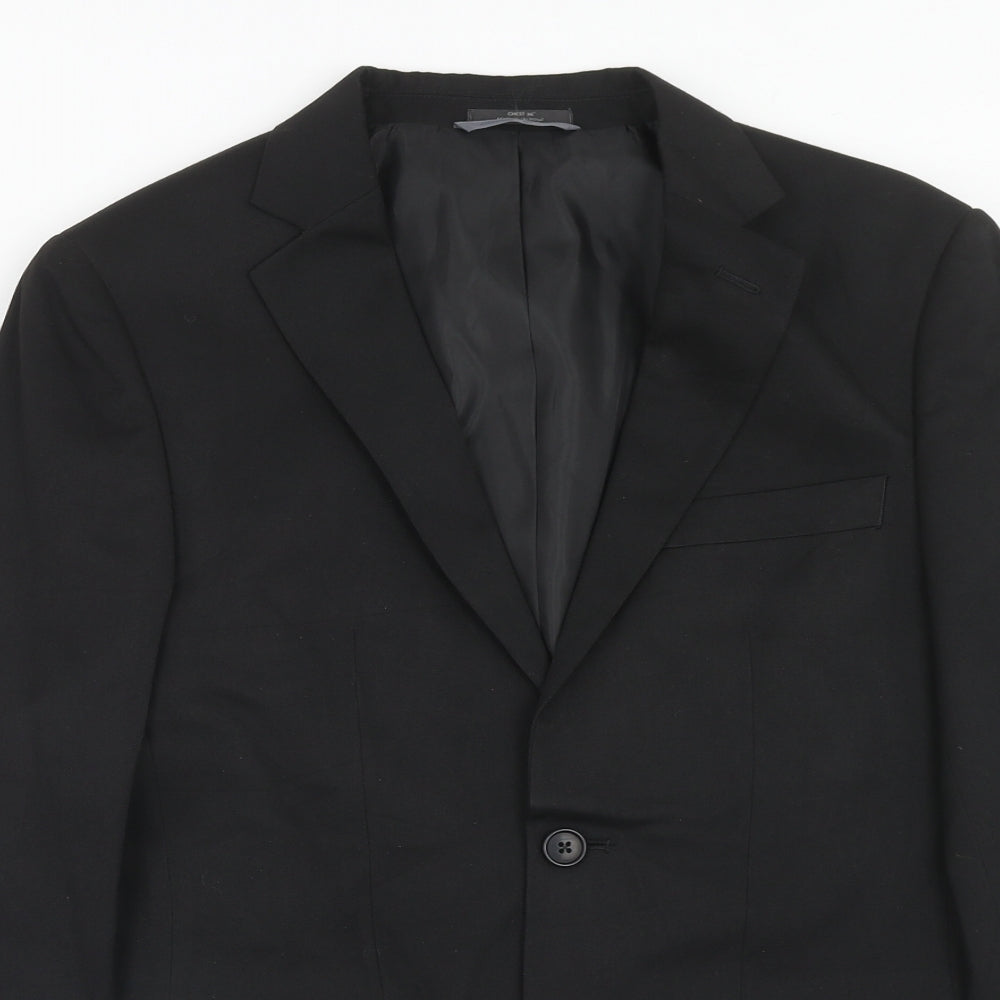 Marks and Spencer Mens Black Polyester Jacket Suit Jacket Size 36 Regular