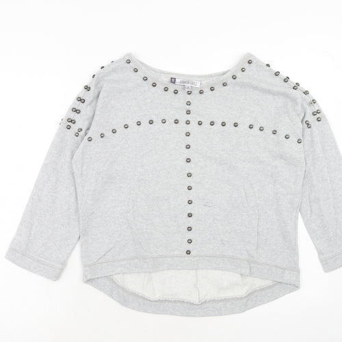 Jennifer Lopez Womens Grey Cotton Pullover Sweatshirt Size M Pullover