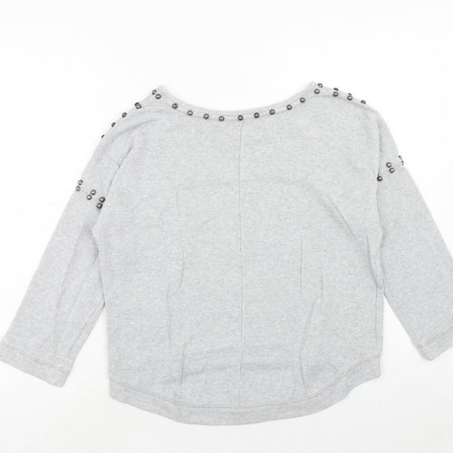 Jennifer Lopez Womens Grey Cotton Pullover Sweatshirt Size M Pullover