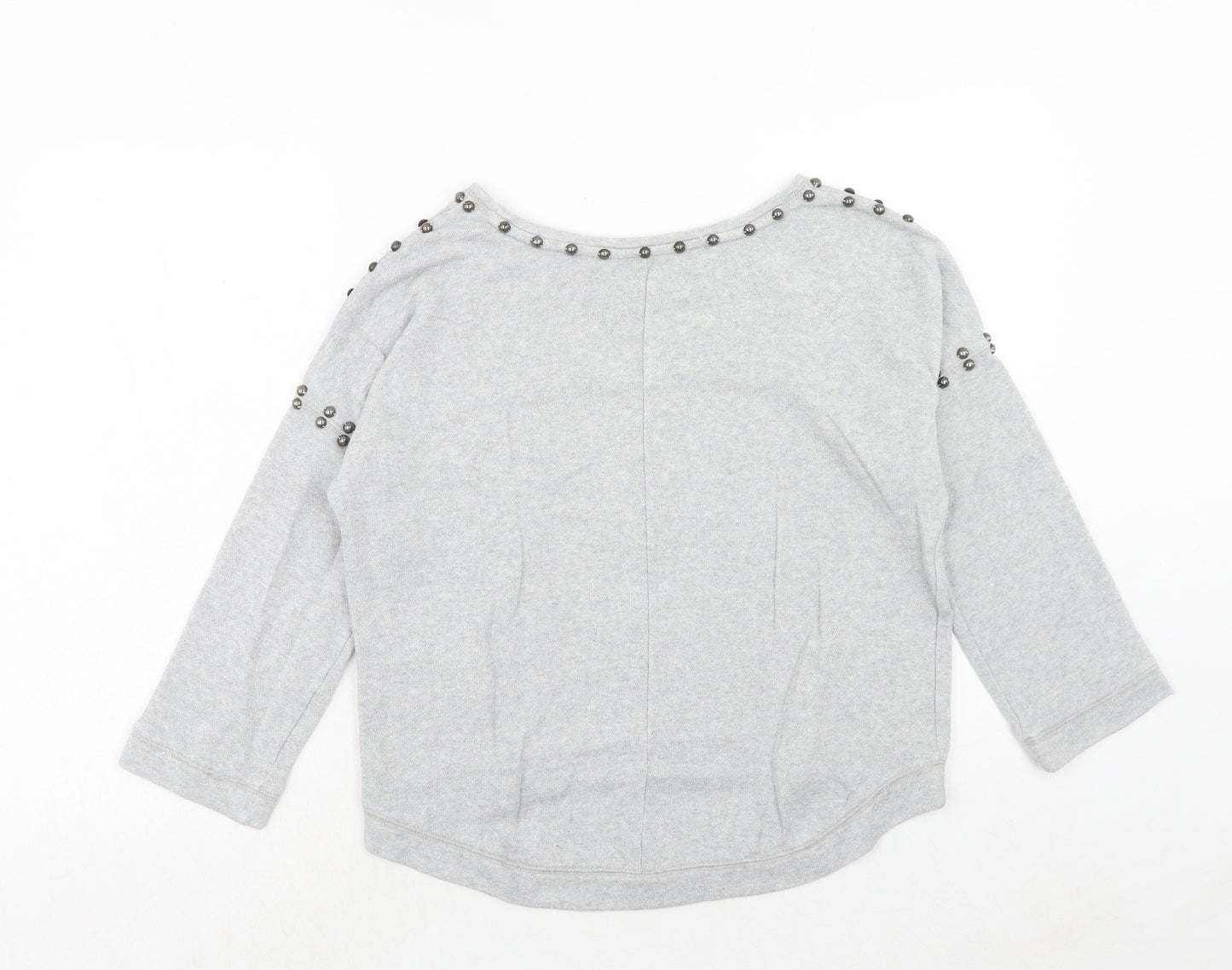 Jennifer Lopez Womens Grey Cotton Pullover Sweatshirt Size M Pullover