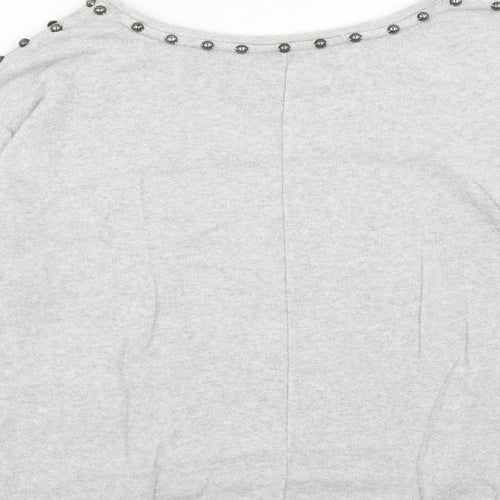 Jennifer Lopez Womens Grey Cotton Pullover Sweatshirt Size M Pullover