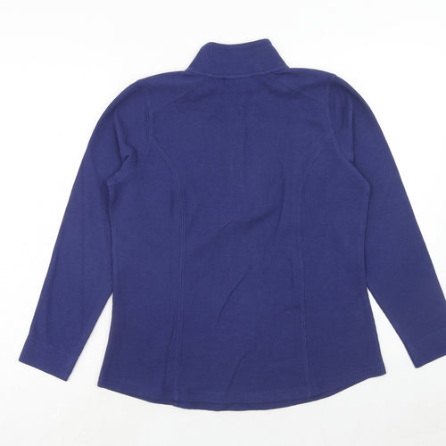 D&Co. Womens Blue Cotton Pullover Sweatshirt Size M Zip