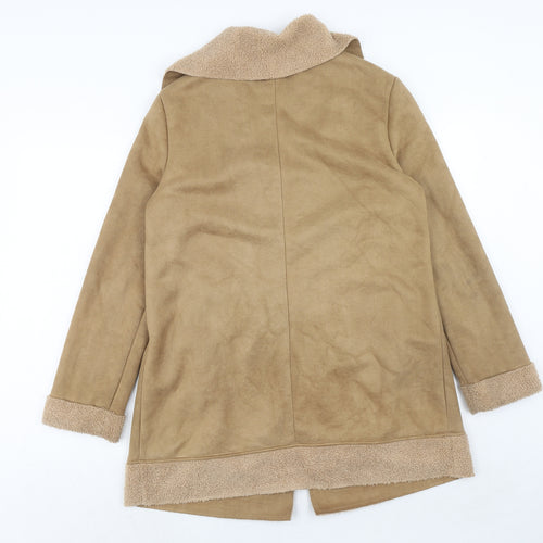 In the Style Womens Brown Overcoat Coat Size 10 Button