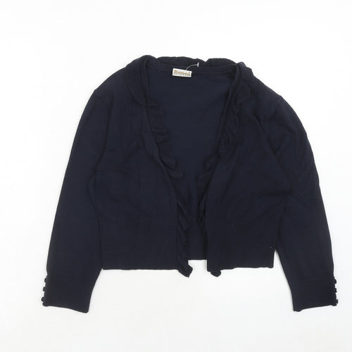 Roman Womens Blue V-Neck Viscose Cardigan Jumper Size S