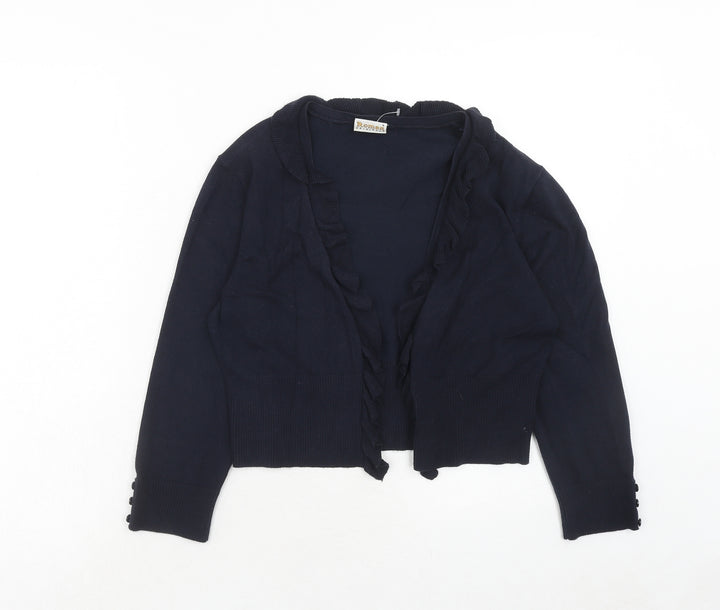 Roman Womens Blue V-Neck Viscose Cardigan Jumper Size S