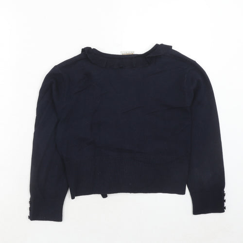 Roman Womens Blue V-Neck Viscose Cardigan Jumper Size S