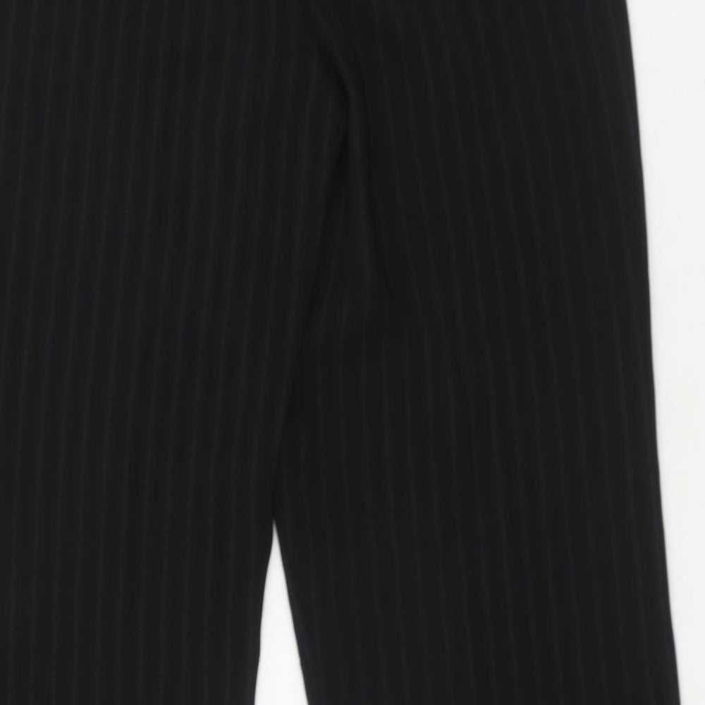AMARANTO Womens Black Striped Polyester Dress Pants Trousers Size 14 Regular Hook & Eye