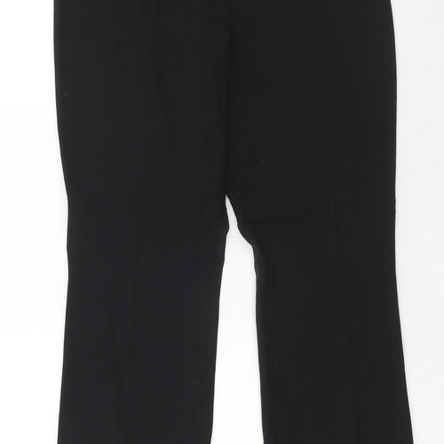 Marks and Spencer Womens Black Polyester Trousers Size 14 Regular Hook & Eye