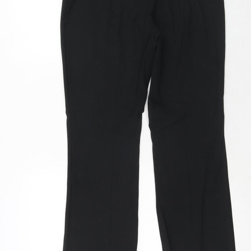 Marks and Spencer Womens Black Polyester Trousers Size 14 Regular Hook & Eye