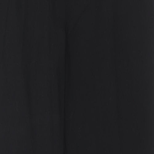 Marks and Spencer Womens Black Polyester Trousers Size 14 Regular Hook & Eye