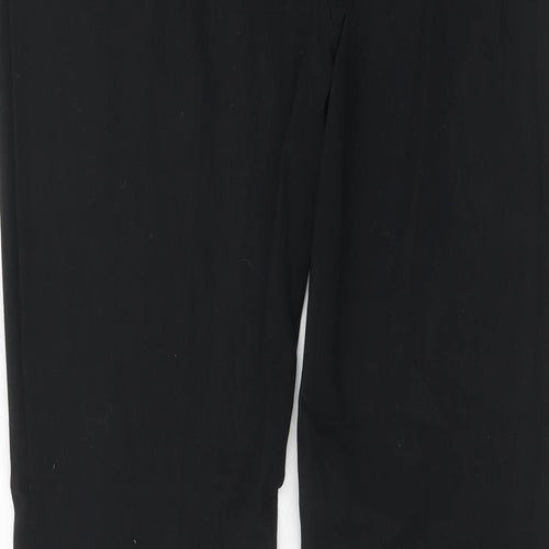 Marks and Spencer Womens Black Polyester Trousers Size 14 Regular Hook & Eye