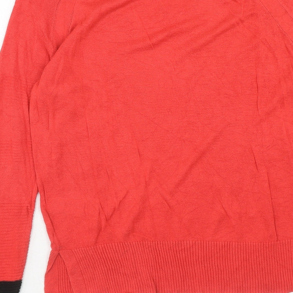 NEXT Womens Red Round Neck Cotton Pullover Jumper Size 10