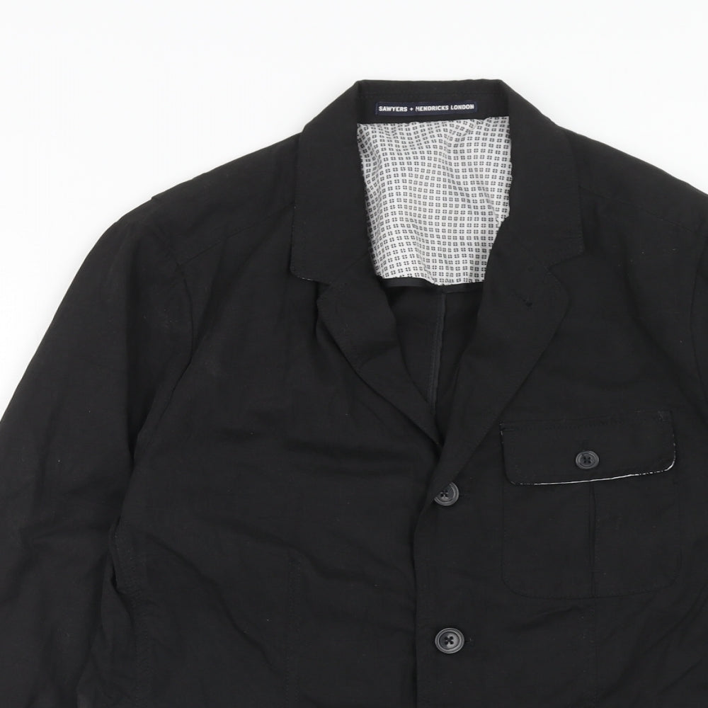 Sawyers + Hendricks London Womens Black Jacket Blazer Size M Button