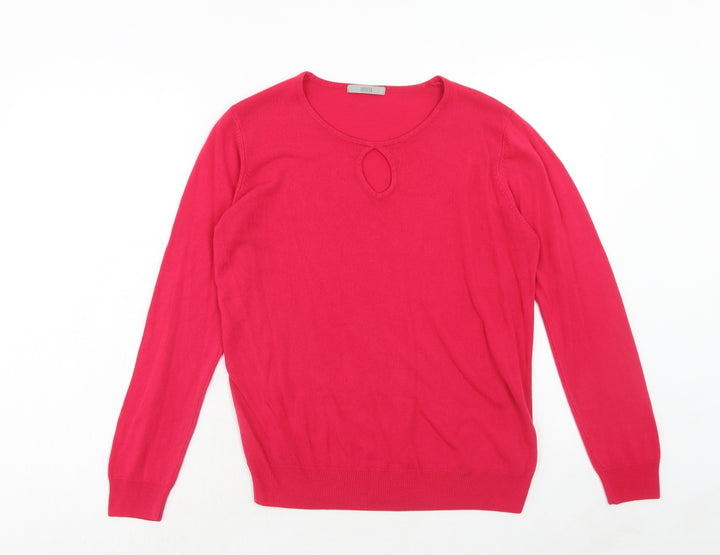 Marks and Spencer Womens Pink Round Neck Acrylic Pullover Jumper Size 14