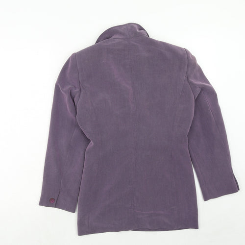 Country Casuals Womens Purple Polyester Jacket Blazer Size 12