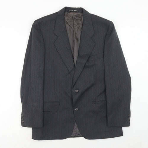 Chatsworth Mens Grey Striped Wool Jacket Suit Jacket Size 38 Regular