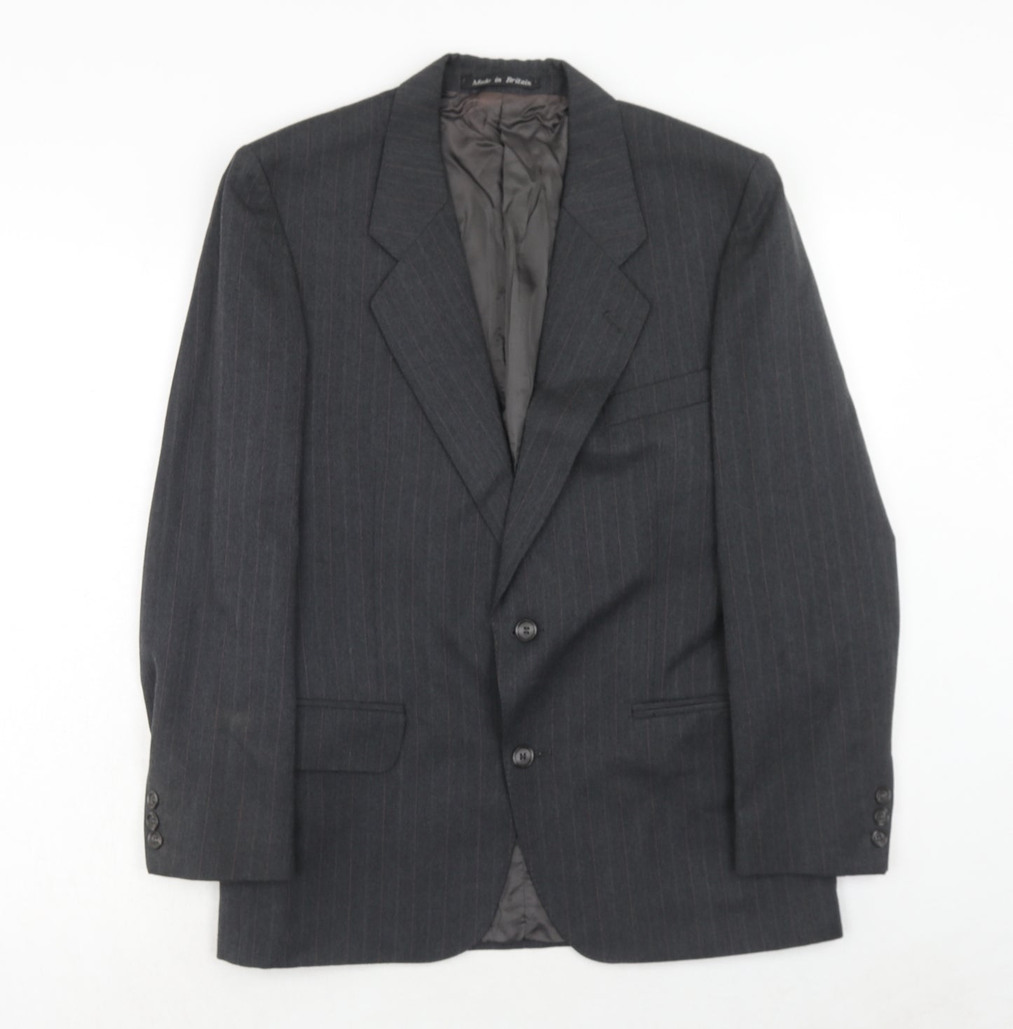 Chatsworth Mens Grey Striped Wool Jacket Suit Jacket Size 38 Regular