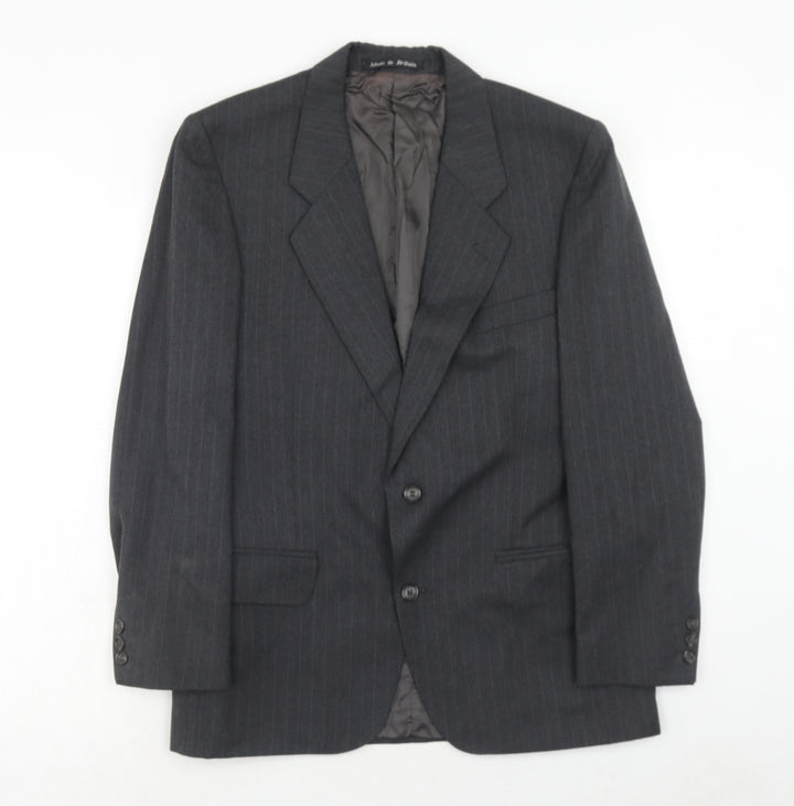 Chatsworth Mens Grey Striped Wool Jacket Suit Jacket Size 38 Regular