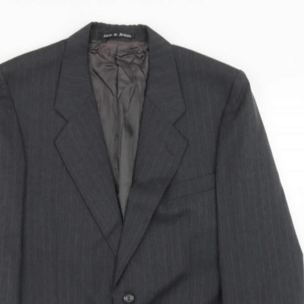 Chatsworth Mens Grey Striped Wool Jacket Suit Jacket Size 38 Regular