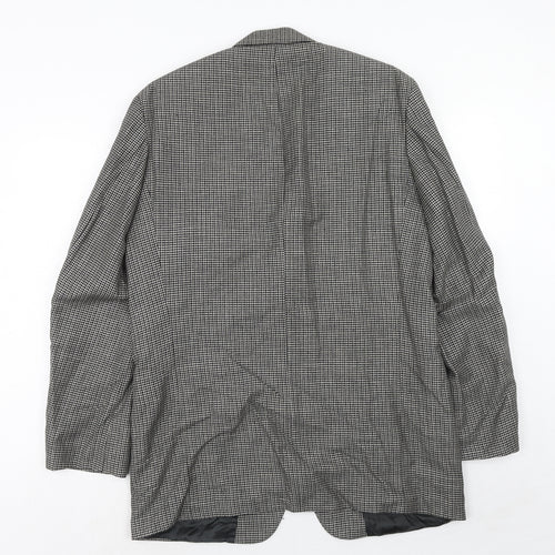 Marks and Spencer Mens Grey Geometric Wool Jacket Suit Jacket Size 40 Regular