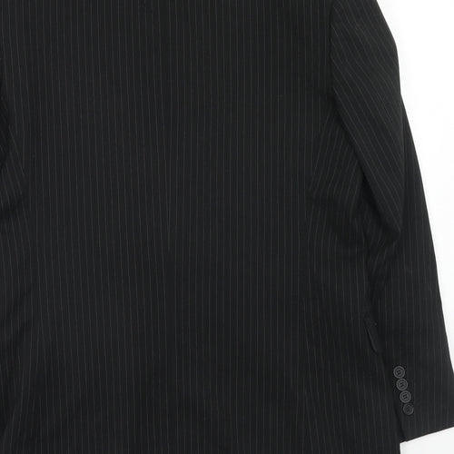 Taylor & Reece Mens Black Striped Polyester Jacket Suit Jacket Size 38 Regular