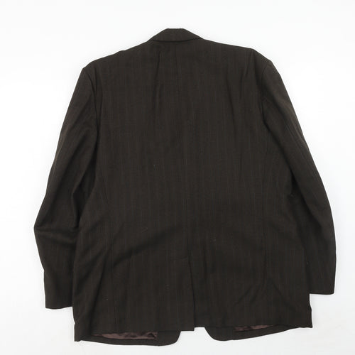Stylanese Mens Brown Striped Wool Jacket Suit Jacket Size 42 Regular