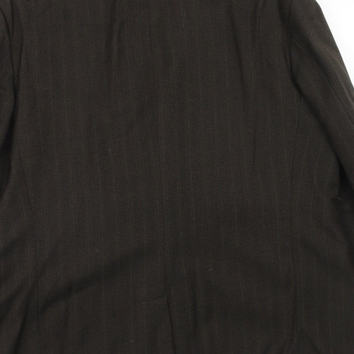 Stylanese Mens Brown Striped Wool Jacket Suit Jacket Size 42 Regular